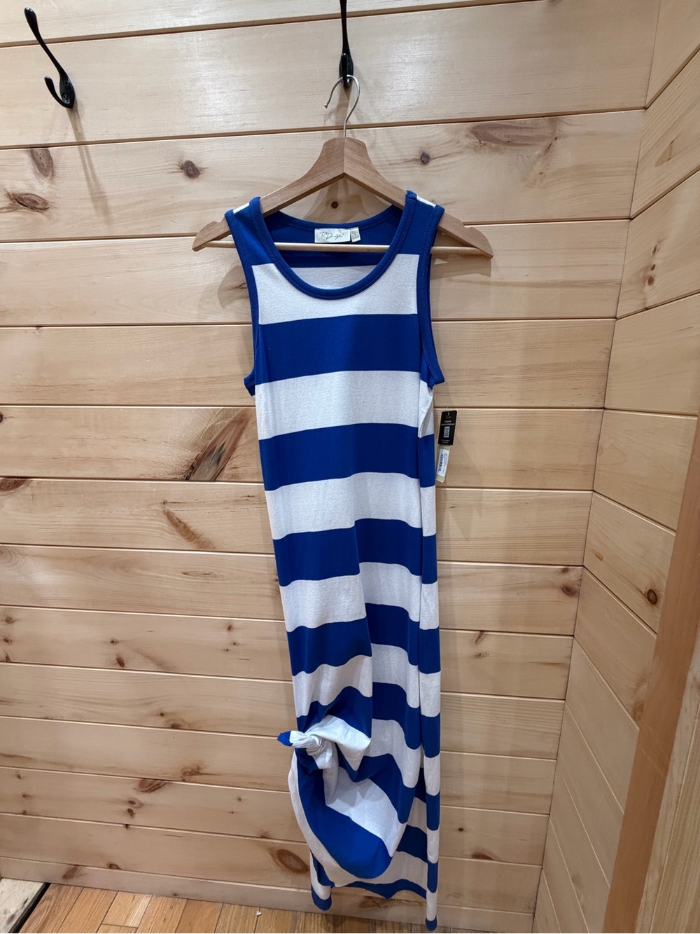 RD Style Blue & White Striped Sleeveless Maxi Dress